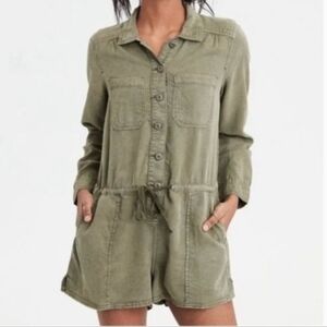 American Eagle Outfitter's Army Green Utility Romper Size 8 EUC